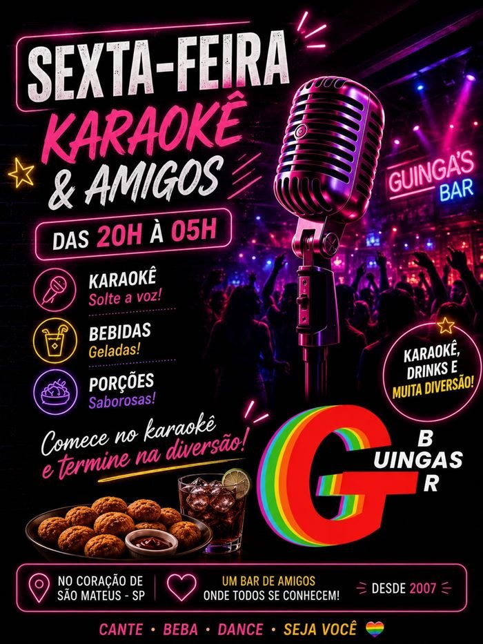 Flyer de sexta-feira: Karaokê & Amigos